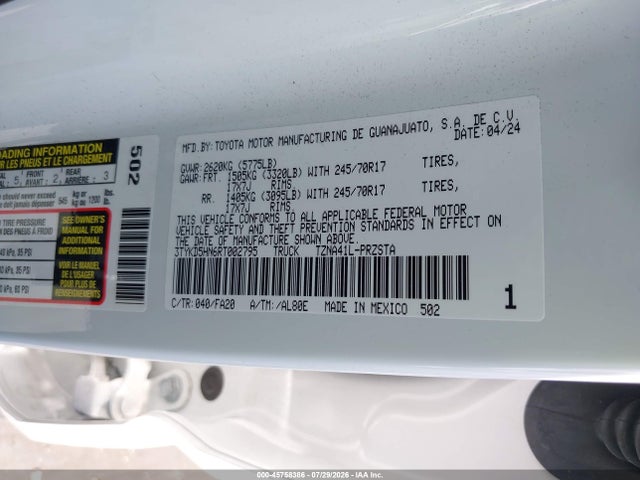 Toyota Tacoma Sr 2024 3TYKD5HN6RT002795 Image 9