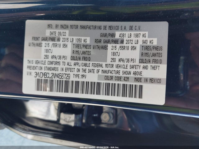 3MVDMBCL2NM458729 Mazda Cx-30 Preferred