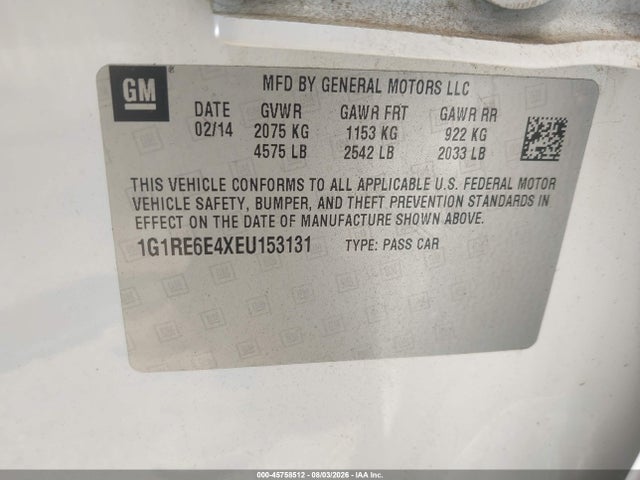Chevrolet Volt 2014 1G1RE6E4XEU153131 Image 9