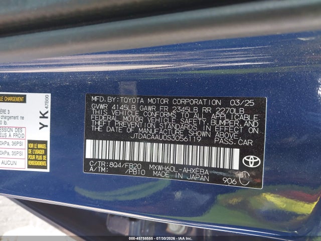 JTDACAAU0S3056119 Toyota Prius Le