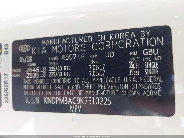KIA Sportage Lx 2019 KNDPM3AC9K7510225 Image 9