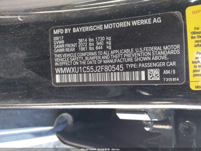 Продажа на аукционе авто 2018 Mini Hardtop Cooper, vin: WMWXU1C55J2F80545, номер лота: 45758609