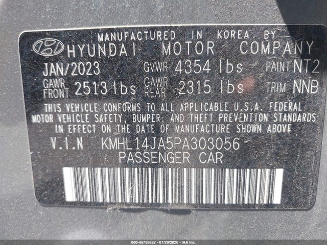 KMHL14JA5PA303056 Hyundai SONATA SEL