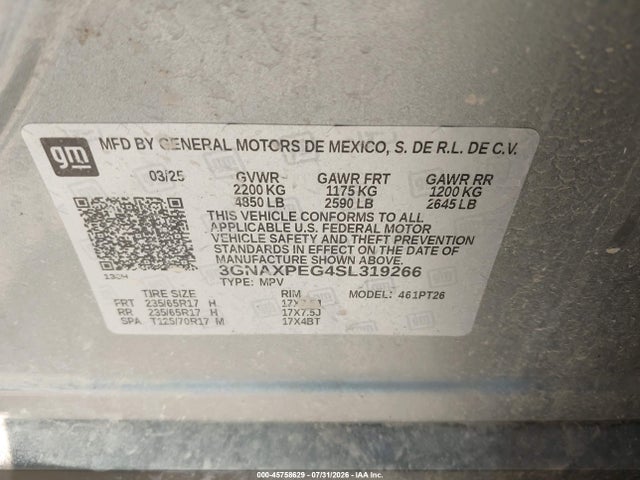 Chevrolet Equinox Awd Lt 2025 3GNAXPEG4SL319266 Image 9