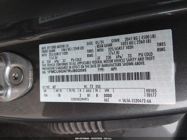 Ford Escape Active 2024 1FMCU9GN7RUB02095 Image 9