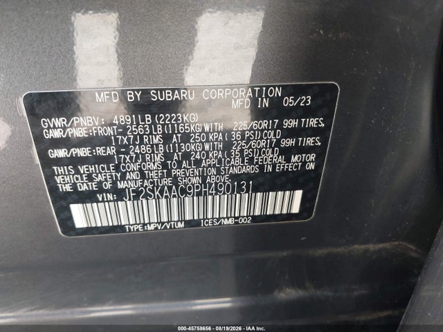 JF2SKAAC9PH490131 Subaru Forester