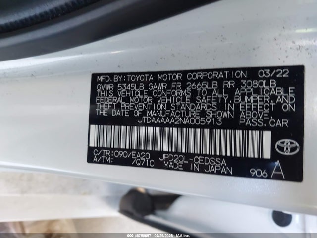 Toyota Mirai Xle 2022 JTDAAAAA2NA005913 Image 9