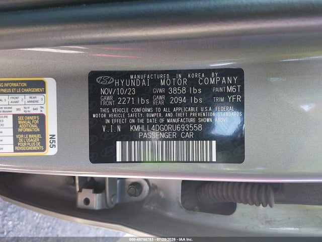 KMHLL4DG0RU693558 Hyundai ELANTRA SE