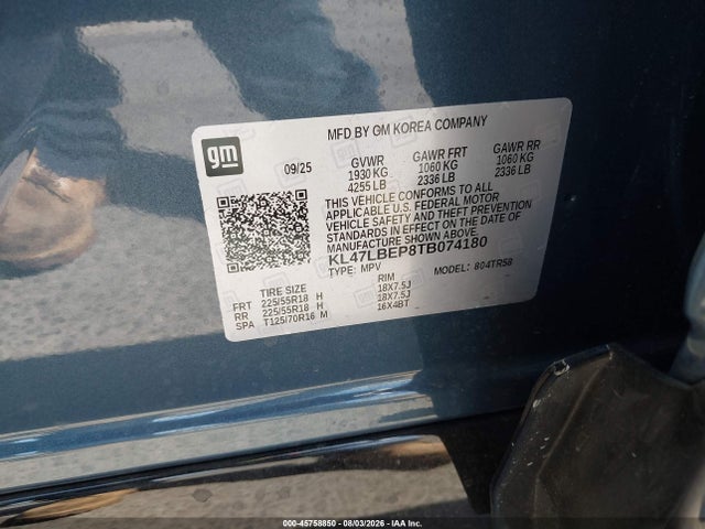 KL47LBEP8TB074180 Buick Envista Sport Touring Fwd