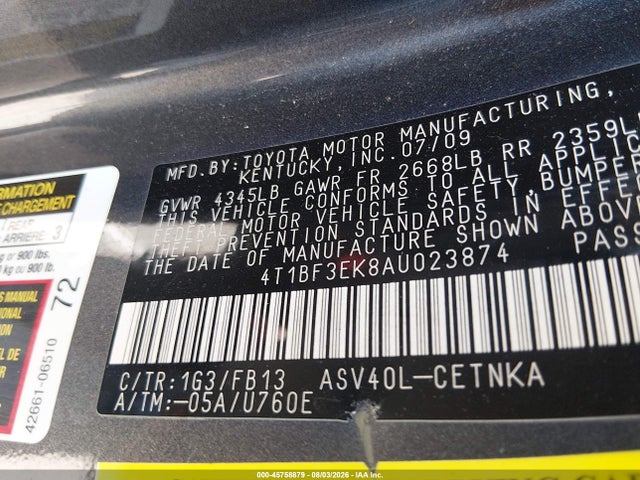 Aukcja sprzedaży 2010 Toyota Camry Le, vin: 4T1BF3EK8AU023874, numer aukcji: 45758879