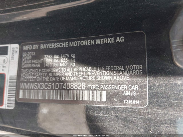 Aukcja sprzedaży 2013 Mini Coupe Cooper S, vin: WMWSX3C51DT408828, numer aukcji: 45758911