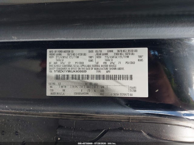 1FMZK1YM6JKA99889 Ford Transit-150 Xl