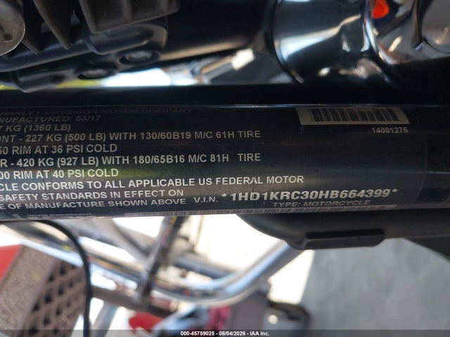 1HD1KRC30HB664399 Harley-Davidson Flhxs Street Glide Special