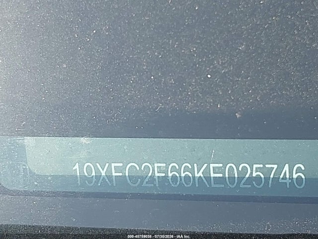 Продаж на аукціоні авто 2019 Honda Civic Lx, vin: 19XFC2F66KE025746, номер лоту: 45759038