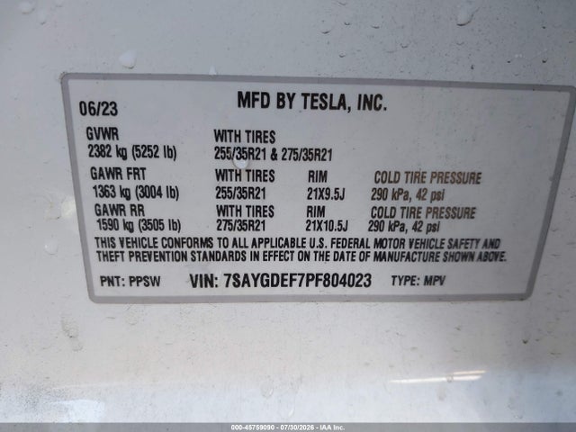 7SAYGDEF7PF804023 Tesla Model Y Performance Dual Motor All-wheel Drive