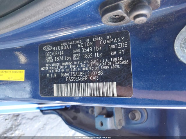 Hyundai ACCENT GS 2015 KMHCT5AE8FU210788 Image 9