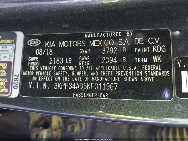 KIA FORTE S 2019 3KPF34AD5KE011967 Image 9