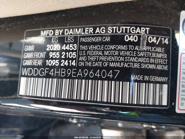 Aukcja sprzedaży 2014 Mercedes-benz C 250 Luxury/sport, vin: WDDGF4HB9EA964047, numer aukcji: 45759189
