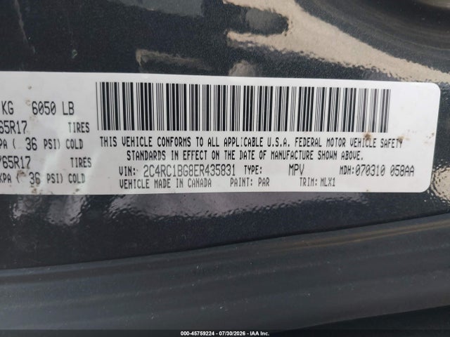 Auction sale of the 2014 Chrysler Town & Country Touring, vin: 2C4RC1BG8ER435831, lot number: 45759224