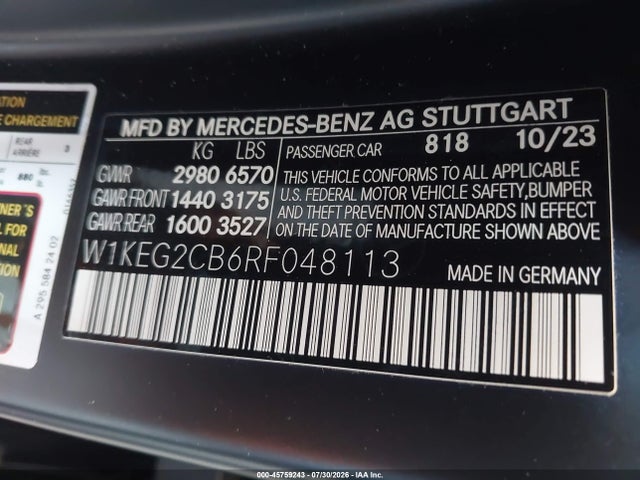 W1KEG2CB6RF048113 Mercedes-Benz Eqe 500 4matic