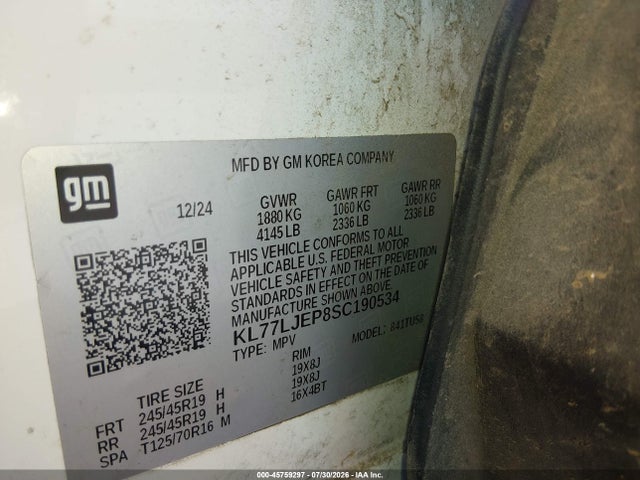 KL77LJEP8SC190534 Chevrolet Trax Fwd 2rs