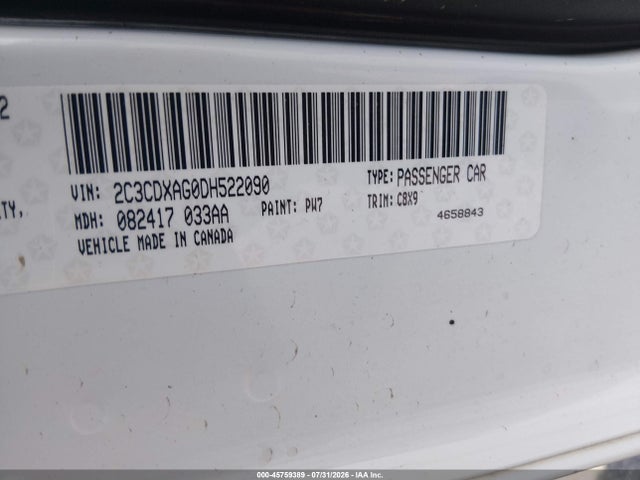 Продажа на аукционе авто 2013 Dodge Charger Police, vin: 2C3CDXAG0DH522090, номер лота: 45759389