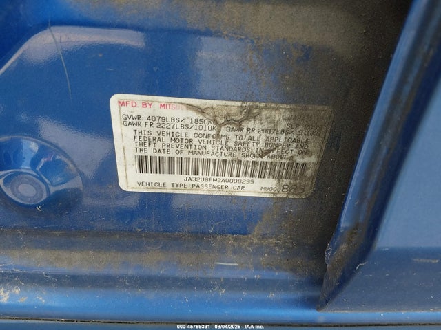 Продаж на аукціоні авто 2010 Mitsubishi Lancer Gts, vin: JA32U8FW3AU008299, номер лоту: 45759391