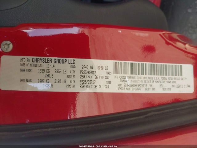 Продаж на аукціоні авто 2015 Dodge Grand Caravan Se, vin: 2C4RDGBG6FR625418, номер лоту: 45759484