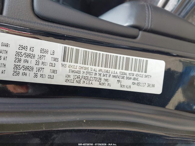Продаж на аукціоні авто 2018 Jeep Grand Cherokee Altitude 4x4, vin: 1C4RJFAG9JC173129, номер лоту: 45759760