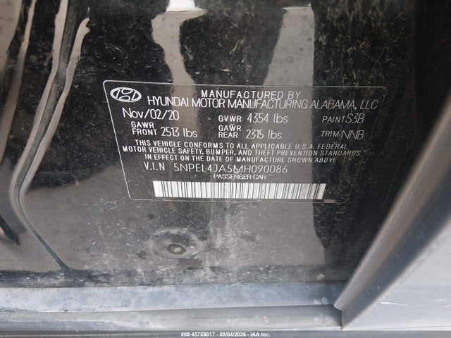 Hyundai SONATA SEL 2021 5NPEL4JA5MH090086 Image 9