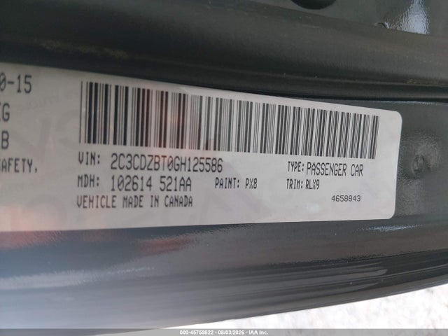 Aukcja sprzedaży 2016 Dodge Challenger R/t Plus, vin: 2C3CDZBT0GH125586, numer aukcji: 45759822