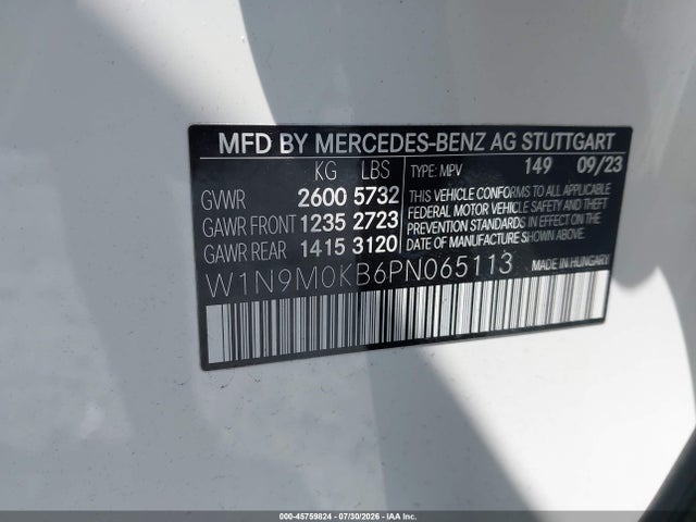 W1N9M0KB6PN065113 Mercedes-Benz Eqb 300 Suv 4matic