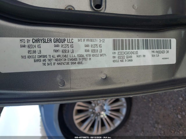 Aukcja sprzedaży 2012 Chrysler 300 Limited, vin: 2C3CCACG0CH246165, numer aukcji: 45759875