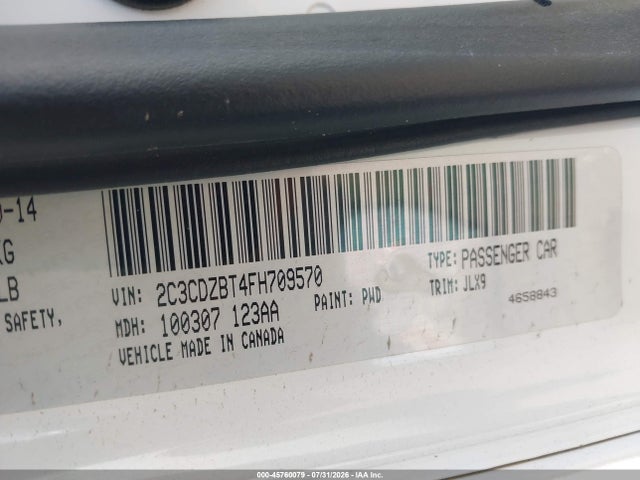 45760079 :رقم المزاد ، 2C3CDZBT4FH709570 vin ، 2015 Dodge Challenger R/t Plus مزاد بيع