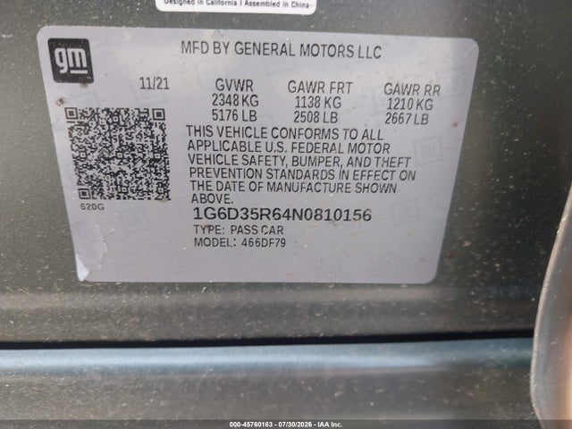 Продажа на аукционе авто 2022 Cadillac Ct5-v V-series Blackwing, vin: 1G6D35R64N0810156, номер лота: 45760163