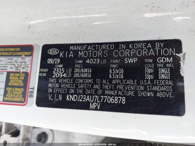 KIA SOUL LX 2020 KNDJ23AU7L7706878 Image 9