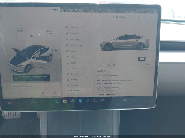 45760296 :رقم المزاد ، 5YJ3E1EA0RF795121 vin ، 2024 Tesla Model 3 مزاد بيع