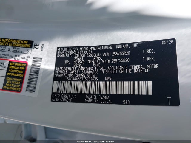 Продажа на аукционе авто 2026 Lexus Tx 350 Premium, vin: 5TDAAAB63TS081635, номер лота: 45760441