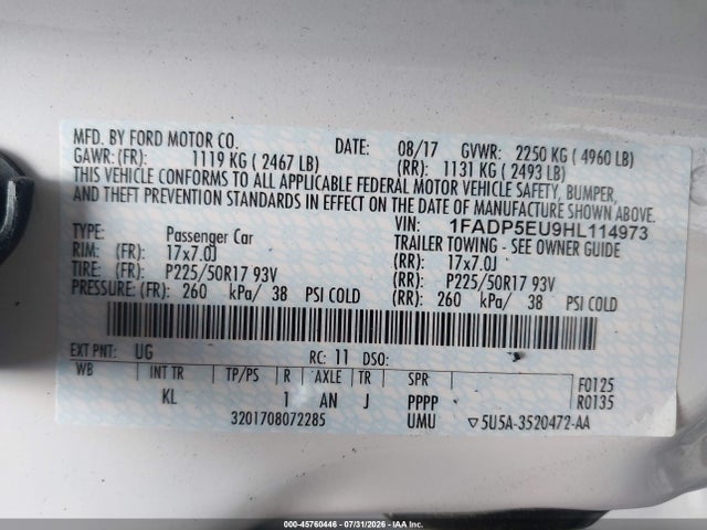 Ford C-max Energi Se 2017 1FADP5EU9HL114973 Image 9