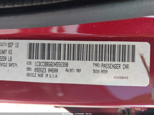 Продажа на аукционе авто 2013 Chrysler 200 Touring, vin: 1C3CCBBG6DN556398, номер лота: 45760462
