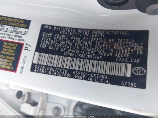 Продаж на аукціоні авто 2014 Toyota Camry Se, vin: 4T1BF1FK8EU859466, номер лоту: 45760487