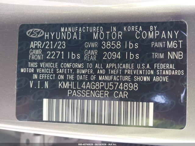 Продажа на аукционе авто 2023 Hyundai Elantra Se, vin: KMHLL4AG8PU574898, номер лота: 45760529