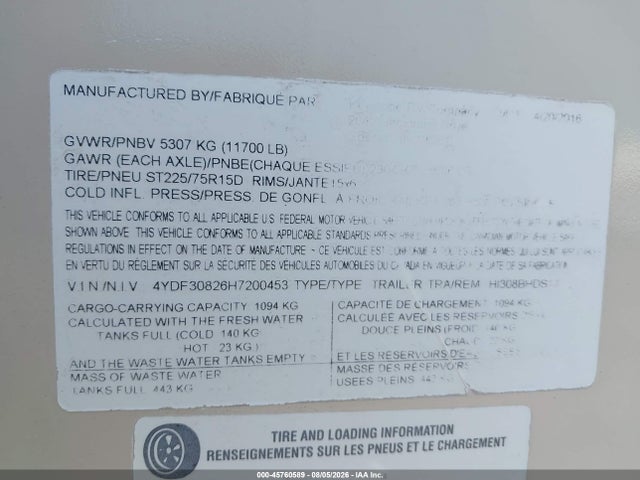 Keystone Rv Other 2017 4YDF30826H7200453 Image 9