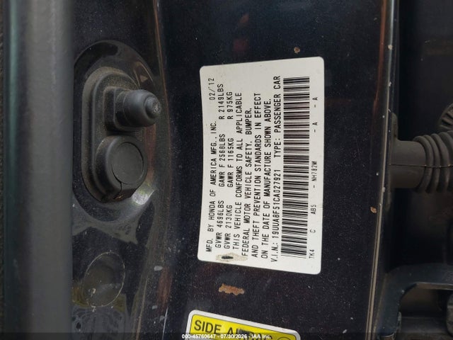 Продаж на аукціоні авто 2012 Acura Tl 3.5, vin: 19UUA8F51CA027921, номер лоту: 45760647