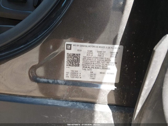 45760674 :رقم المزاد ، 3GKALPEXXKL269465 vin ، 2019 Gmc Terrain Slt مزاد بيع