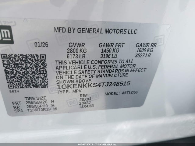 Продаж на аукціоні авто 2026 Gmc Acadia Elevation Fwd, vin: 1GKENKKS4TJ248515, номер лоту: 45760676