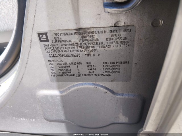 Продаж на аукціоні авто 2008 Saturn Vue 4-cyl Xe, vin: 3GSCL33PX8S695370, номер лоту: 45760737