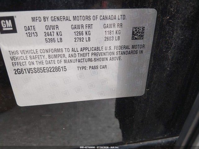 2014 Cadillac Xts Vsport Premium მანქანა იყიდება აუქციონზე, vin: 2G61V5S85E9228615, აუქციონის ნომერი: 45760898