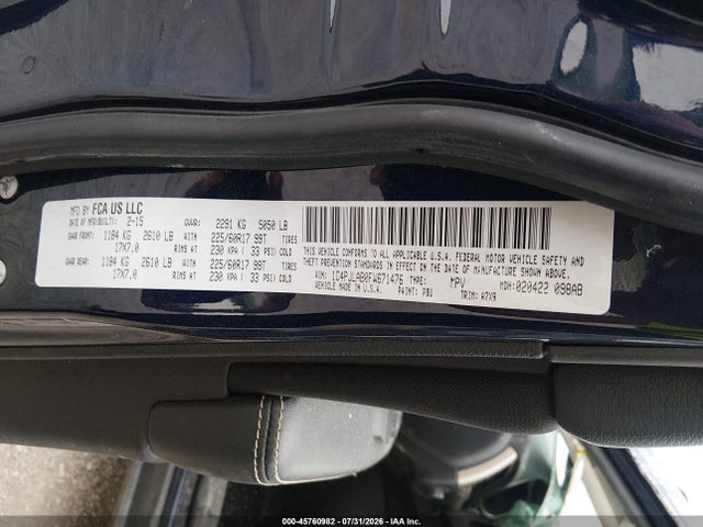 Auction sale of the 2015 Jeep Cherokee Sport, vin: 1C4PJLAB0FW671476, lot number: 45760982