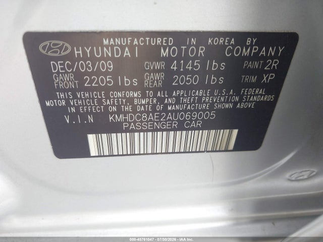 45761047 :رقم المزاد ، KMHDC8AE2AU069005 vin ، 2010 Hyundai Elantra Touring Gls مزاد بيع
